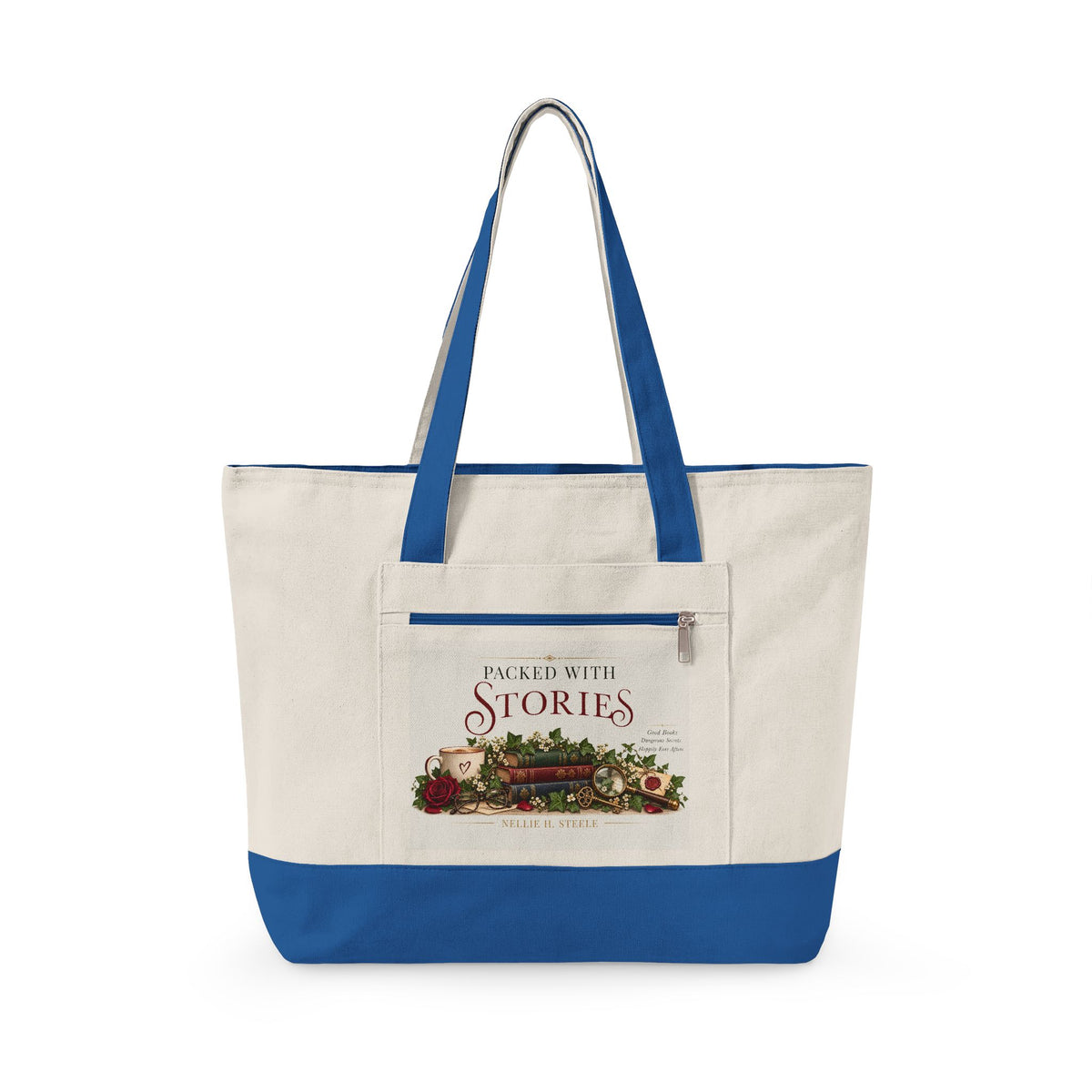 Bookish Zippered Canvas Tote – Reader Gift Bag