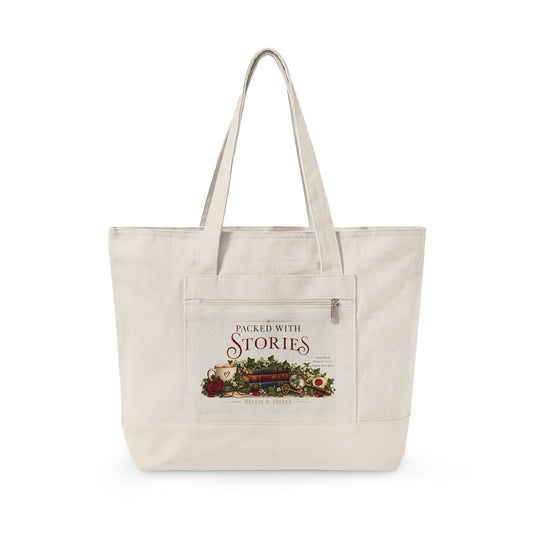 Bookish Zippered Canvas Tote – Reader Gift Bag