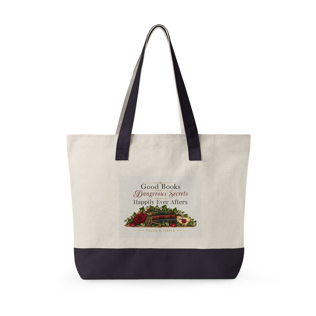 Bookish Zippered Canvas Tote – Reader Gift Bag