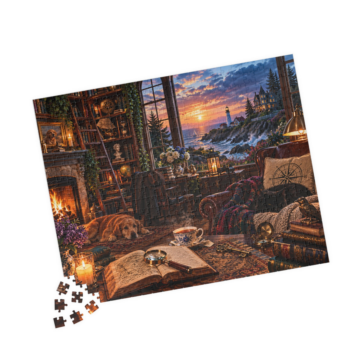 Cozy Bookish Library Puzzle – 520 Pieces