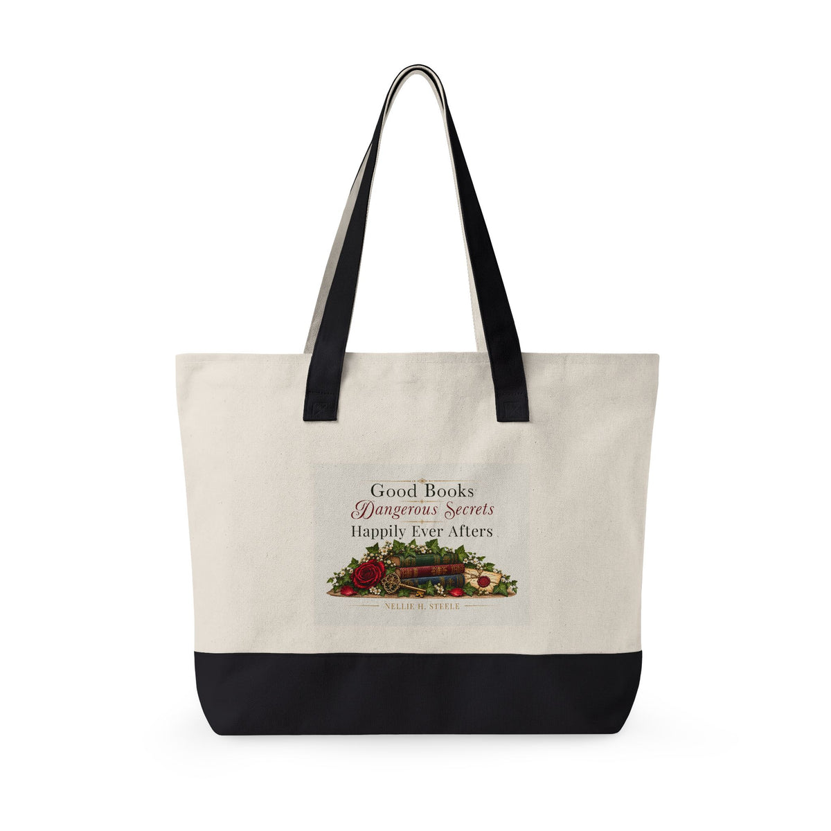 Bookish Zippered Canvas Tote – Reader Gift Bag