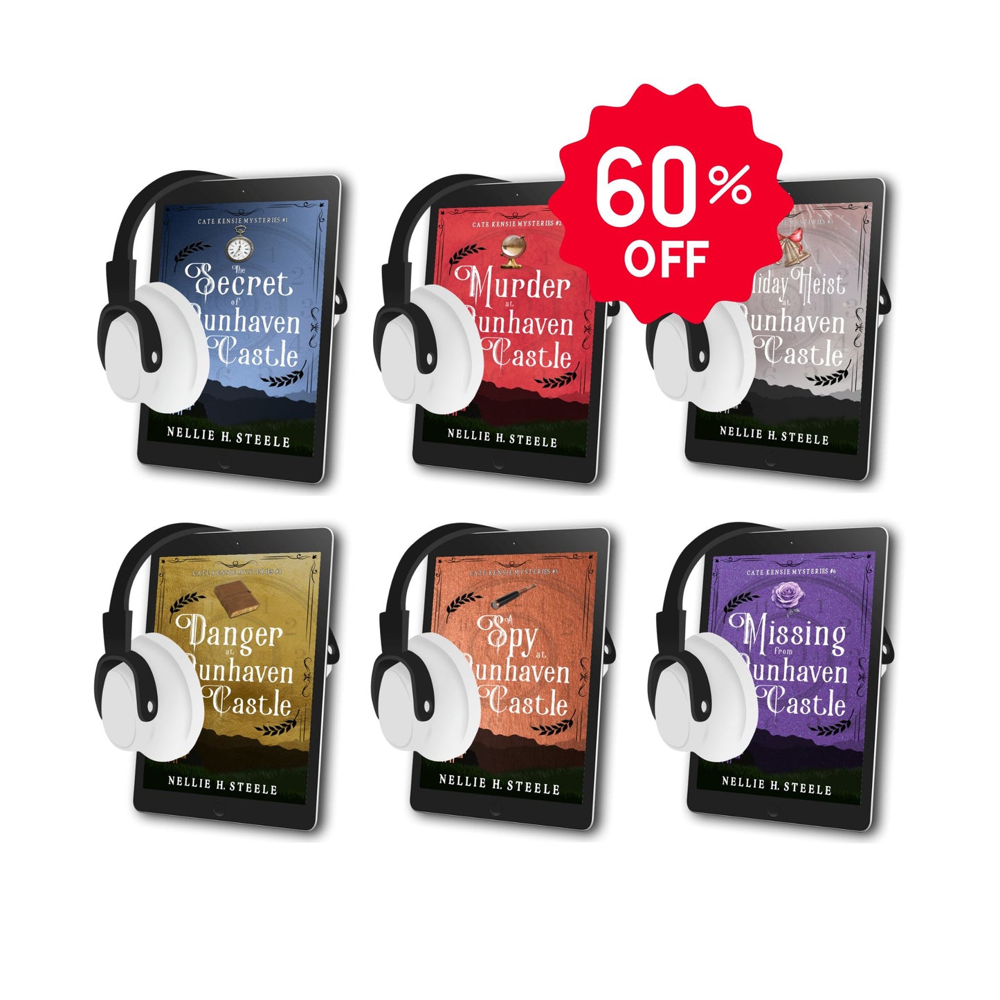 Six Book Cate Kensie Cozy Mystery Audiobook Bundle